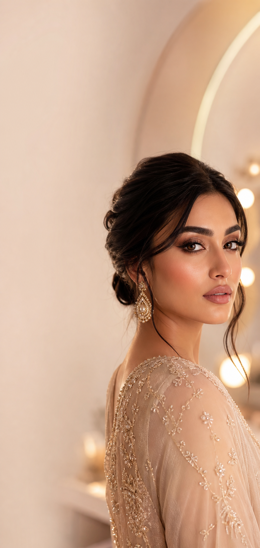 Soft bridal makeup portrait